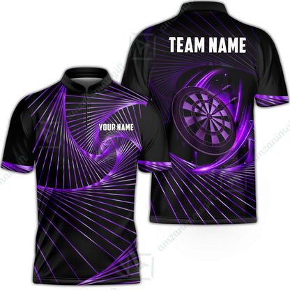 Custom Darts Team Jersey, Personalized Dark Flame Dart Polo Shirt For Players With Name & Team Name