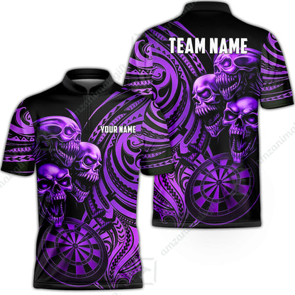 Custom Darts Team Jersey, Personalized Neon Skull Jersey Shirt For Players With Name & Team Name