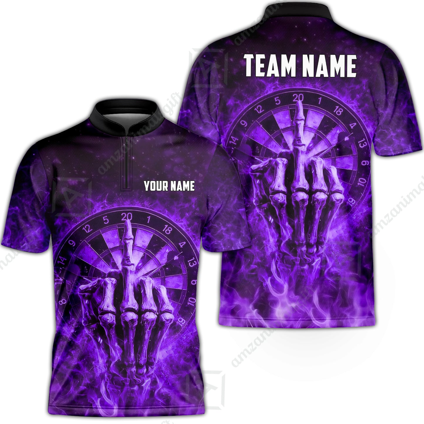 Custom Darts Team Jersey, Personalized Reaper Bullseye Dart Polo Shirt For Players With Name & Team Name