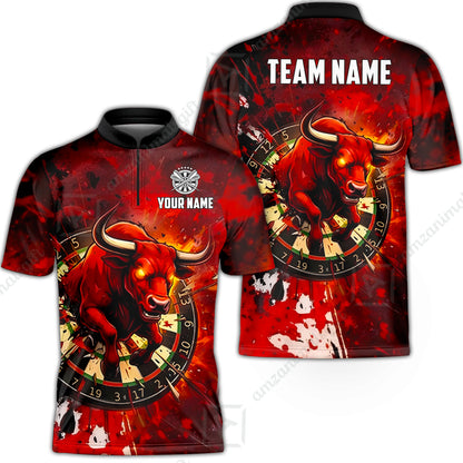 Custom Darts Team Jersey, Personalized Raging Bull Jersey Shirt For Players With Name & Team Name