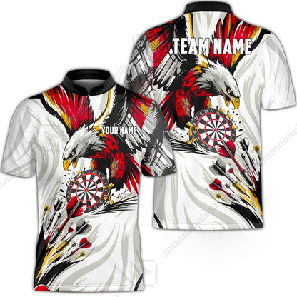 Custom Darts Team Jersey, Personalized Eagle Strike Dart Polo Shirt For Players With Name & Team Name