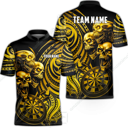 Custom Darts Team Jersey, Personalized Neon Skull Jersey Shirt For Players With Name & Team Name