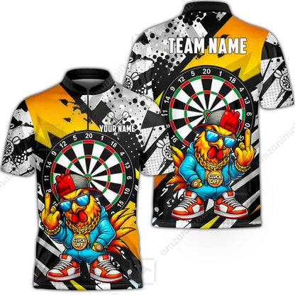 Custom Darts Team Jersey, Personalized Street Rebel Rooster Darts Polo Shirt For Players With Name & Team Name
