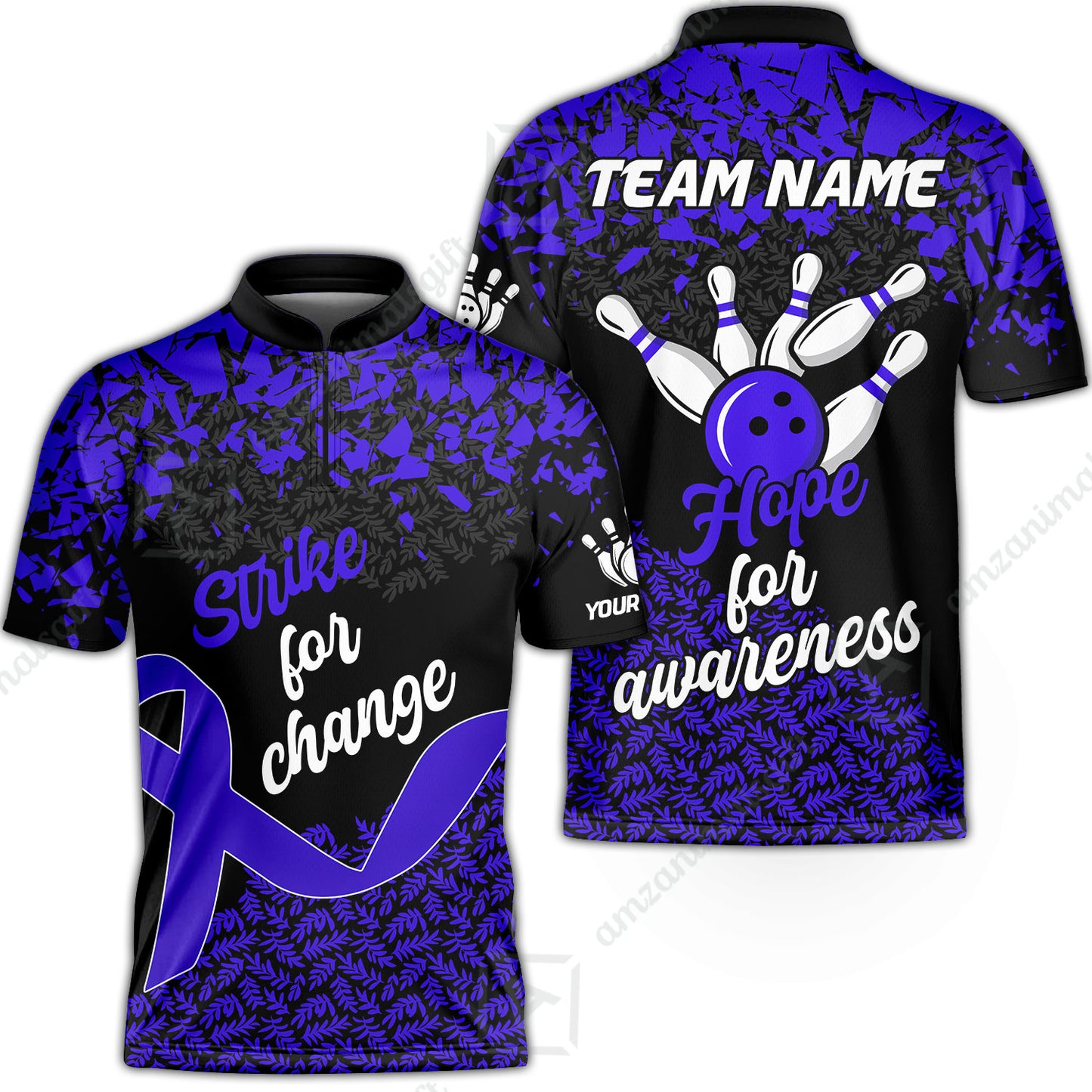 Custom Bowling Jersey Uniform Shirt, Bowling Strike For Change Team Shirt For Players With Name & Team Name