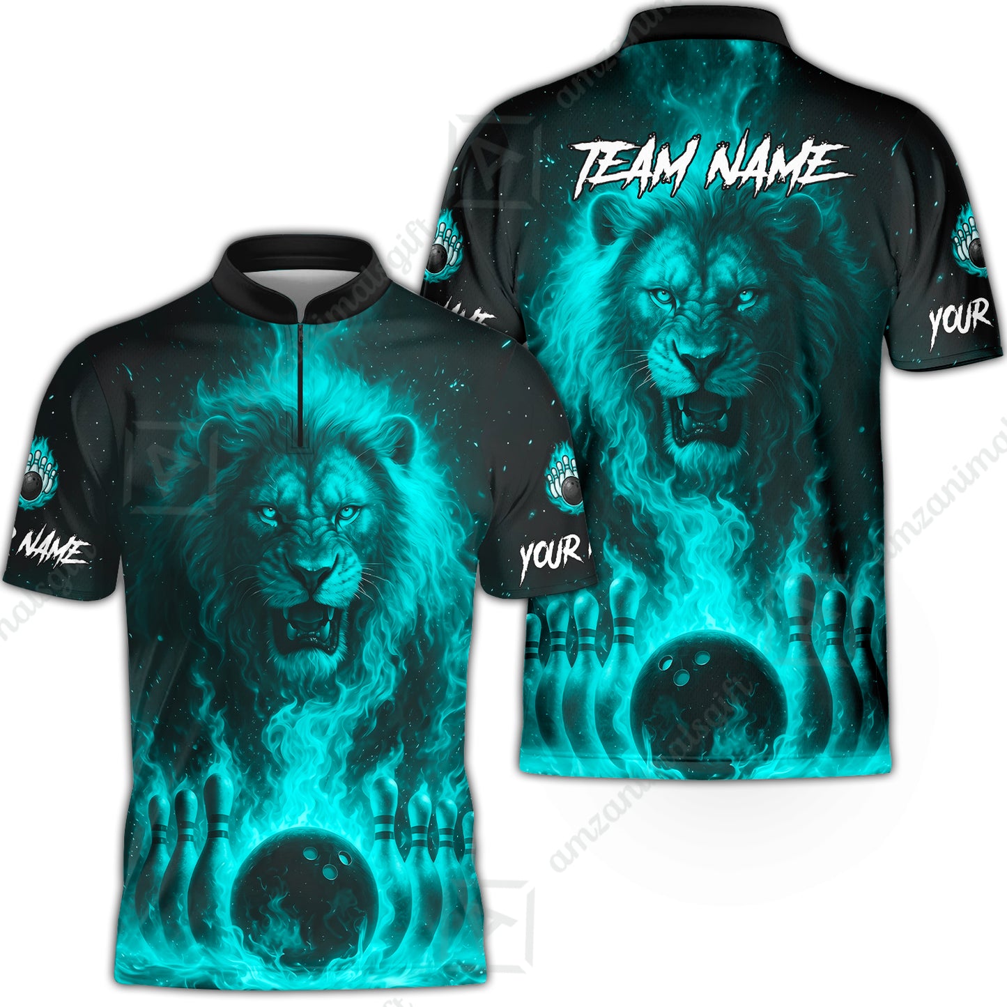 Custom Bowling Jersey Polo Shirt, Bowling Lion Of The Savannah, Custom Bowling Jersey Team Shirt For Players With Name & Team Name