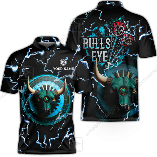 Customized Darts Jersey Shirt, Bullseye Dartboard, Personalized Name Darts And Bull Polo Shirt For Men  - Perfect Gift For Darts Lovers, Darts Players