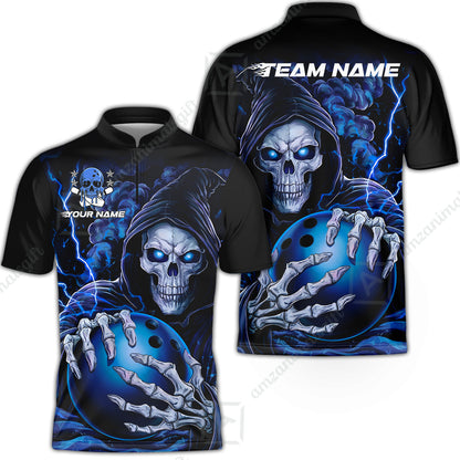 Custom Bowling Jersey Polo Shirt, The Death Hold Bowling Ball, Custom Bowling Jersey Team Shirt For Players With Name & Team Name