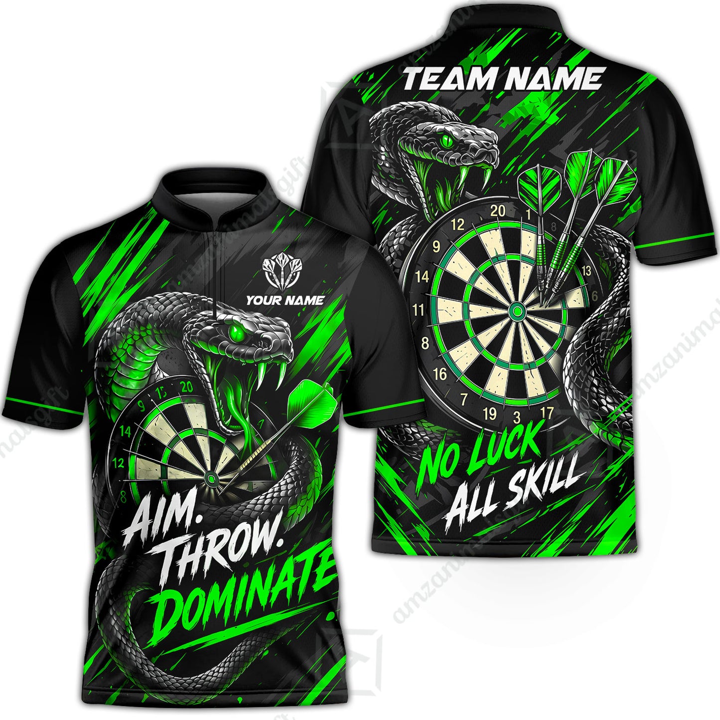 Customized Darts Team Jersey, Personalized Snake Darts Abstract Background Polo Shirt For Players With Name & Team Name