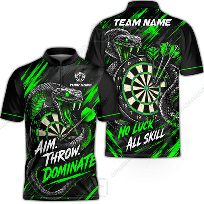 Customized Darts Team Jersey, Personalized Snake Darts Abstract Background Polo Shirt For Players With Name & Team Name