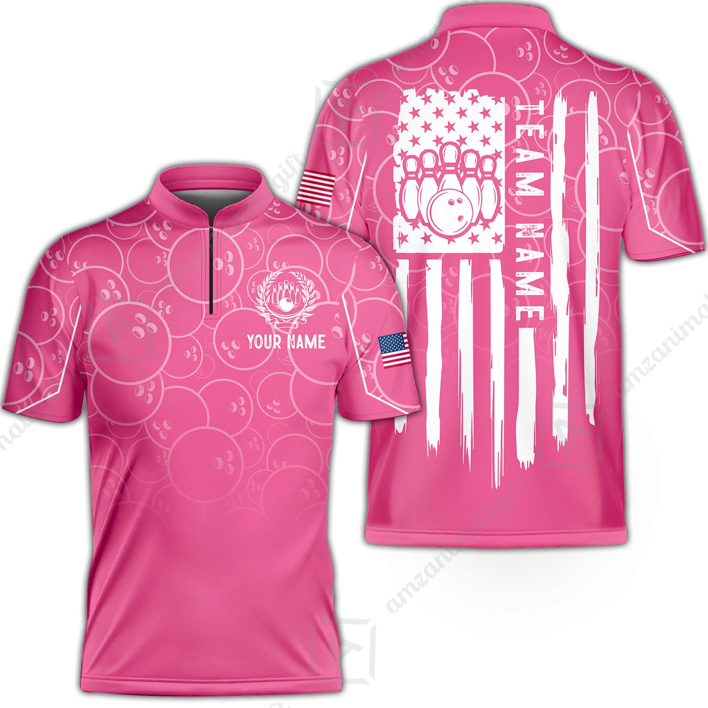 Custom Bowling Jersey Polo Shirt, Vibrant Kelly Ball Pattern Flag, Custom Bowling Jersey Team Shirt For Players With Name and Team Name