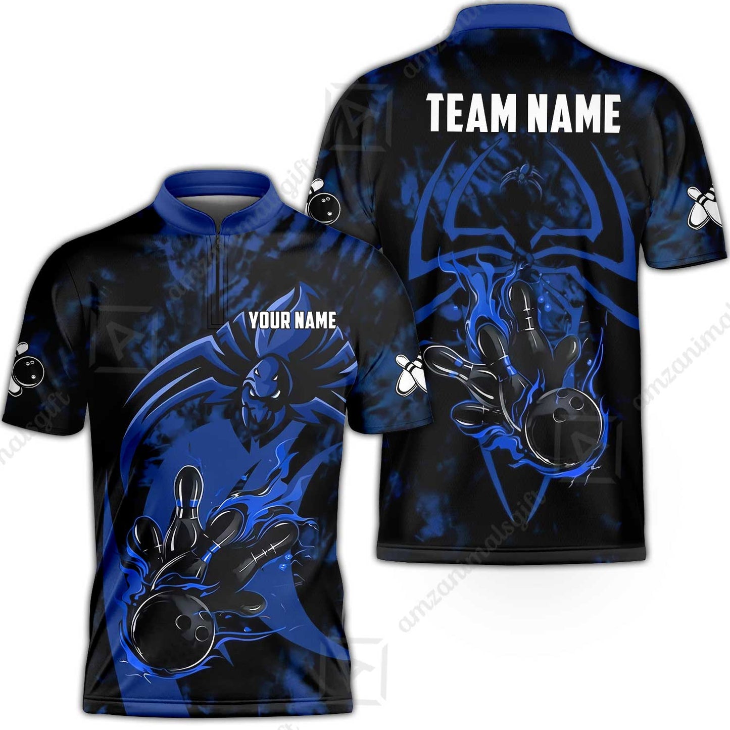 Custom Bowling Jersey Polo Shirt, Neon Venom Spider Monster, Custom Bowling Jersey Team Shirt For Players With Name and Team Name