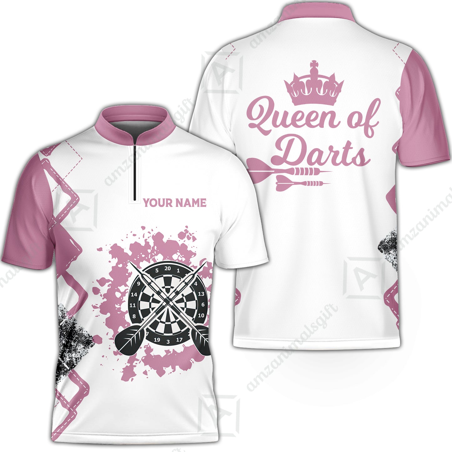 Customized Darts Women Polo Shirt, Queen of Darts Team Shirt, Personalized Name Polo Shirt For Women - Perfect Gift For Darts Lovers, Darts Players