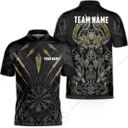 Custom Darts Team Jersey, Personalized Viking Darts Polo Shirt For Players With Name & Team Name
