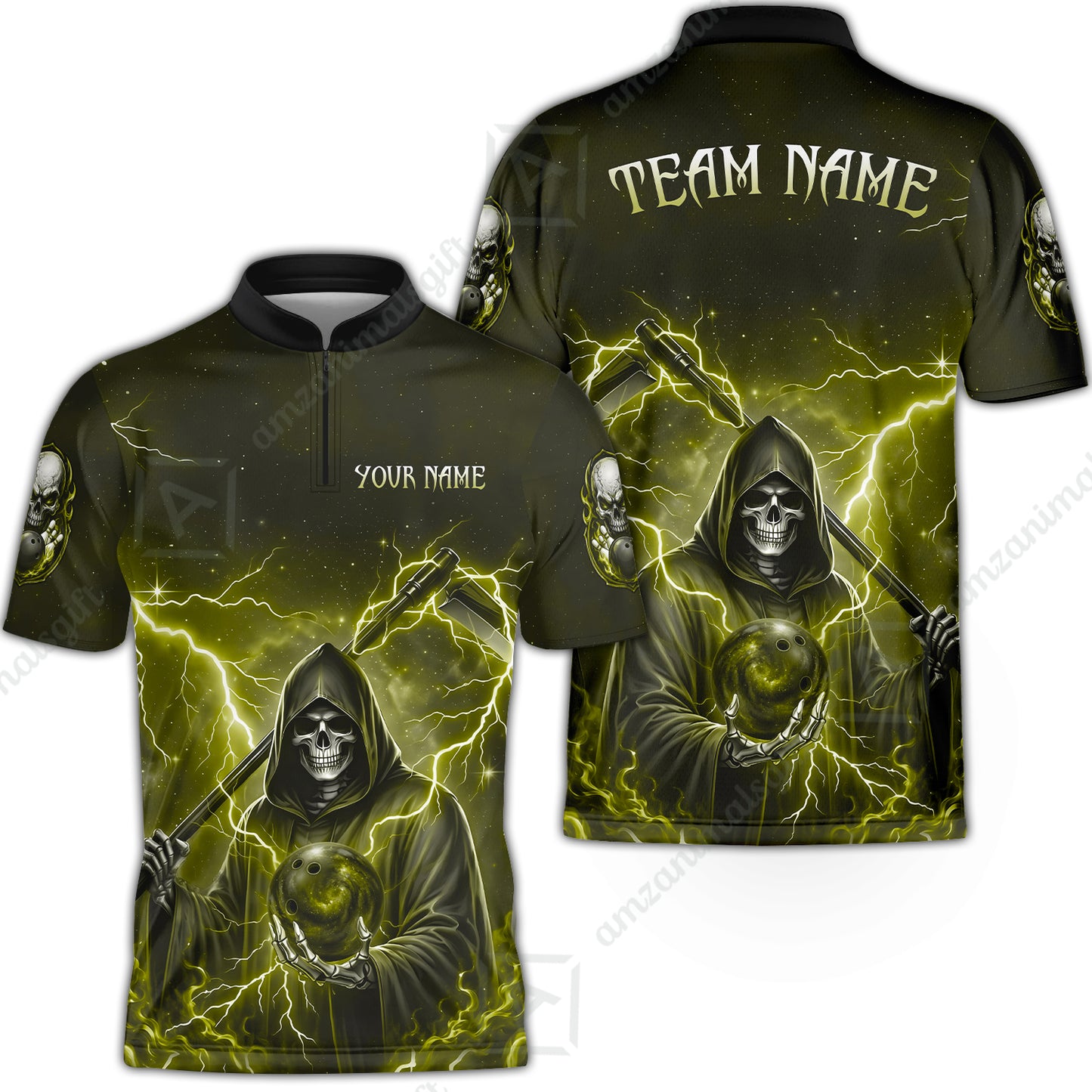Custom Bowling Jersey Polo Shirt, Multiple Colors Death, Custom Bowling Jersey Team Shirt For Players With Name & Team Name
