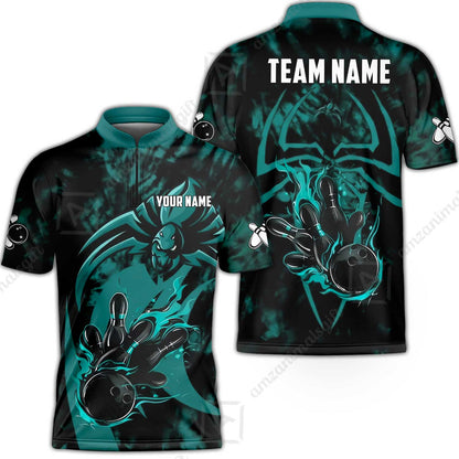 Custom Bowling Jersey Polo Shirt, Neon Venom Spider Monster, Custom Bowling Jersey Team Shirt For Players With Name and Team Name