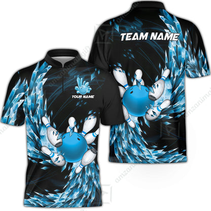 Custom Bowling Jersey Polo Shirt, Crystal Explosion Bowling Custom Bowling Jersey Team Shirt For Players With Name & Team Name