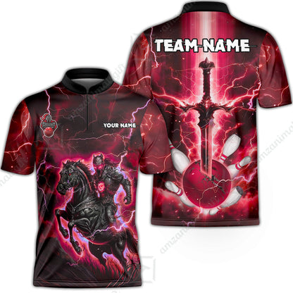 Custom Bowling Jersey Polo Shirt, Dark Knight Bowling, Custom Bowling Jersey Team Shirt For Players With Name & Team Name