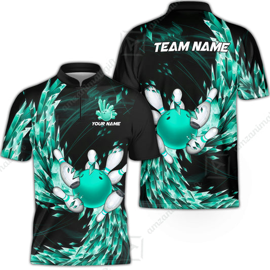 Custom Bowling Jersey Polo Shirt, Crystal Explosion Bowling Custom Bowling Jersey Team Shirt For Players With Name & Team Name