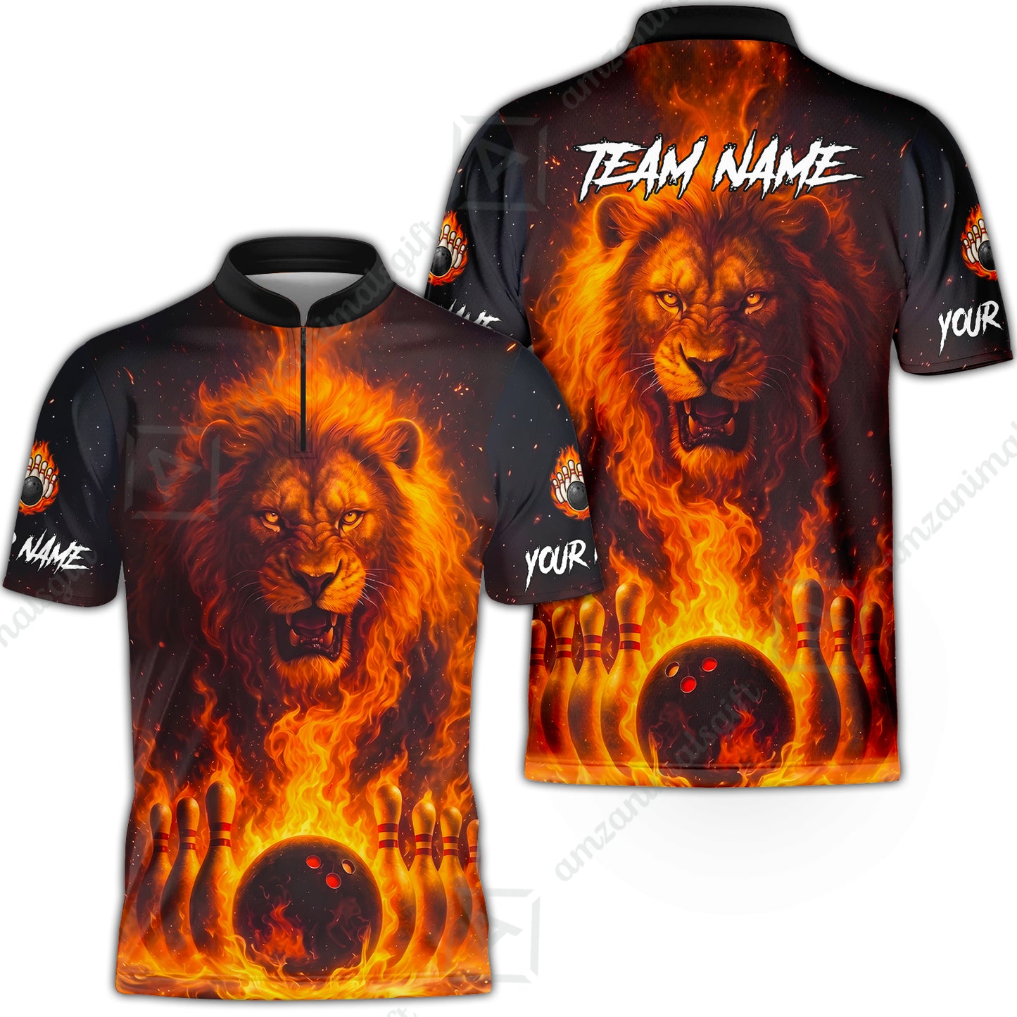 Custom Bowling Jersey Polo Shirt, Bowling Lion Of The Savannah, Custom Bowling Jersey Team Shirt For Players With Name & Team Name