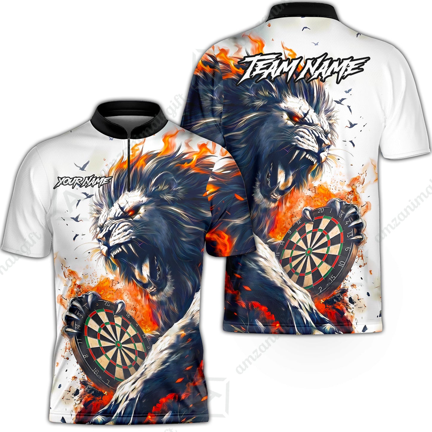 Customized Lion Fire Lava Darts Jersey, Personalized Name And Team Name For Dart Players
