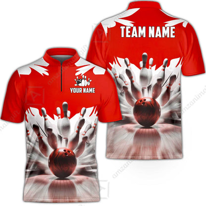Custom Bowling Jersey Polo Shirt, Electric Marble Strike, Custom Bowling Jersey Team Shirt For Players With Name and Team Name