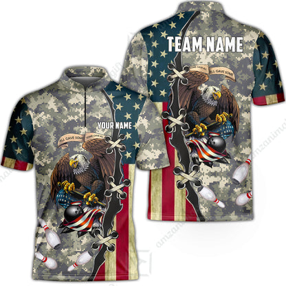 Custom Bowling Jersey Polo Shirt, All Gave Some Bowling, Personalized Name & Team Name