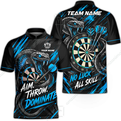 Customized Darts Team Jersey, Personalized Snake Darts Abstract Background Polo Shirt For Players With Name & Team Name