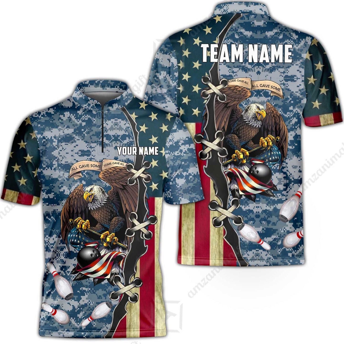 Custom Bowling Jersey Polo Shirt, All Gave Some Bowling, Personalized Name & Team Name