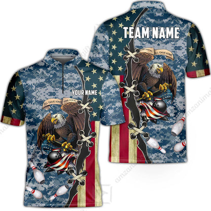 Custom Bowling Jersey Polo Shirt, All Gave Some Bowling, Personalized Name & Team Name