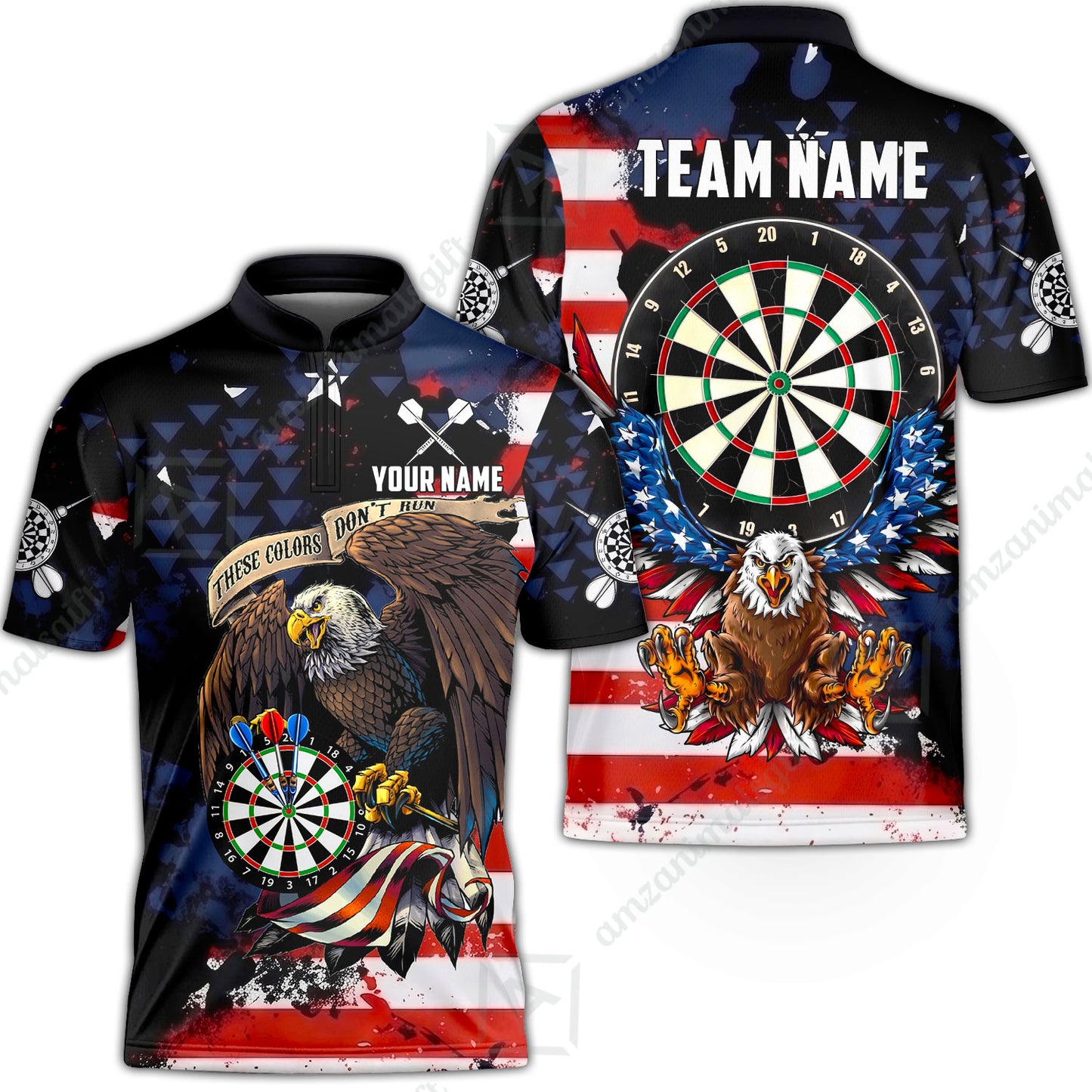 Customized Americana Eagle These Colors Don't Run Darts Jersey, Personalized Name And Team Name For Dart Players