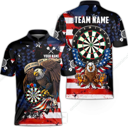 Customized Americana Eagle These Colors Don't Run Darts Jersey, Personalized Name And Team Name For Dart Players