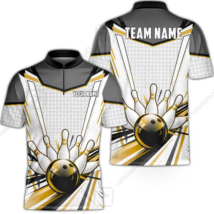 Customized Golden Cyber Strike Bowling Jersey, Custom Name And Team Name For Bowlers
