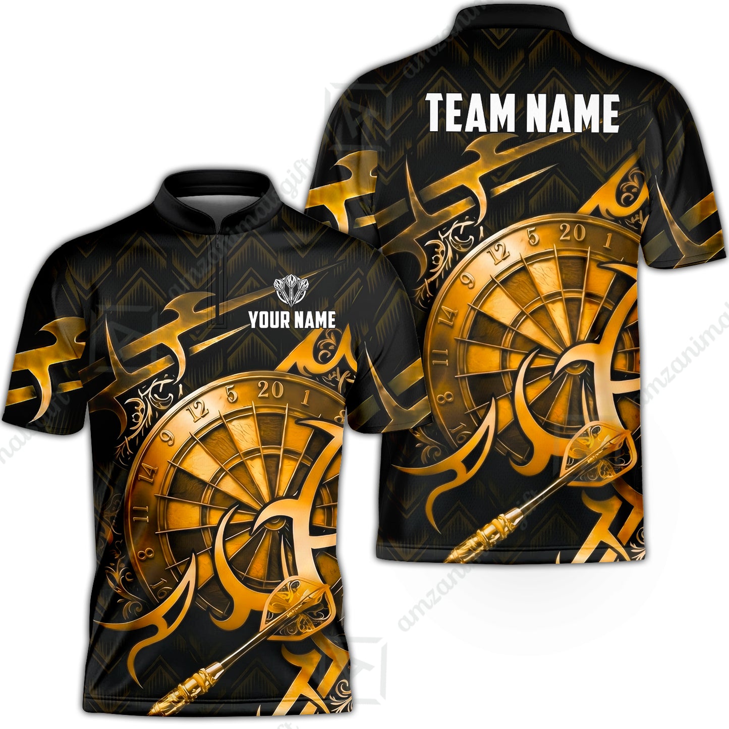 Custom Darts Jersey Polo Shirt, Tribal Darts & Mechanical Inferno, Custom Dart Jersey Team Shirt For Players With Name & Team Name