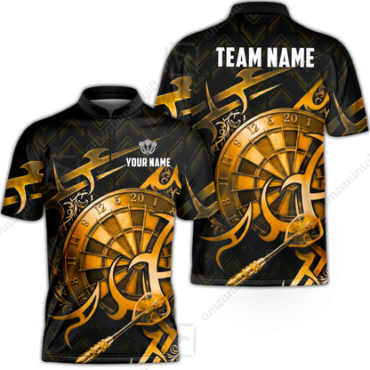 Custom Darts Jersey Polo Shirt, Tribal Darts & Mechanical Inferno, Custom Dart Jersey Team Shirt For Players With Name & Team Name