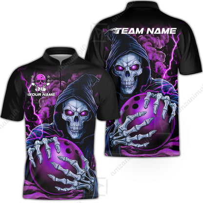Custom Bowling Jersey Polo Shirt, The Death Hold Bowling Ball, Custom Bowling Jersey Team Shirt For Players With Name & Team Name