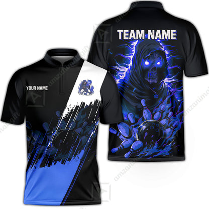 Custom Bowling Jersey Polo Shirt, Glow Reaper Bowling Custom Bowling Jersey Team Shirt For Players With Name & Team Name