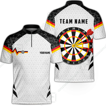 Custom Germany Darts Quarter-Zip Polo Shirt, Personalized Darts For Team Quarter-Zip Polo Shirt