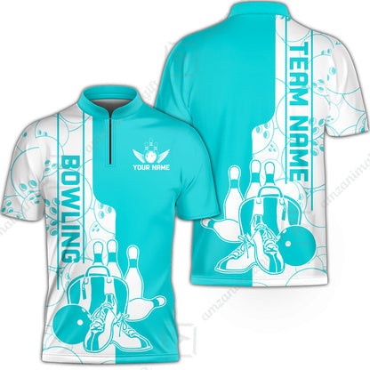 Custom Bowling Team Jersey Bowling Shoes Polo Shirts, Bowling Team Uniforms, Personalized Name And Team Name
