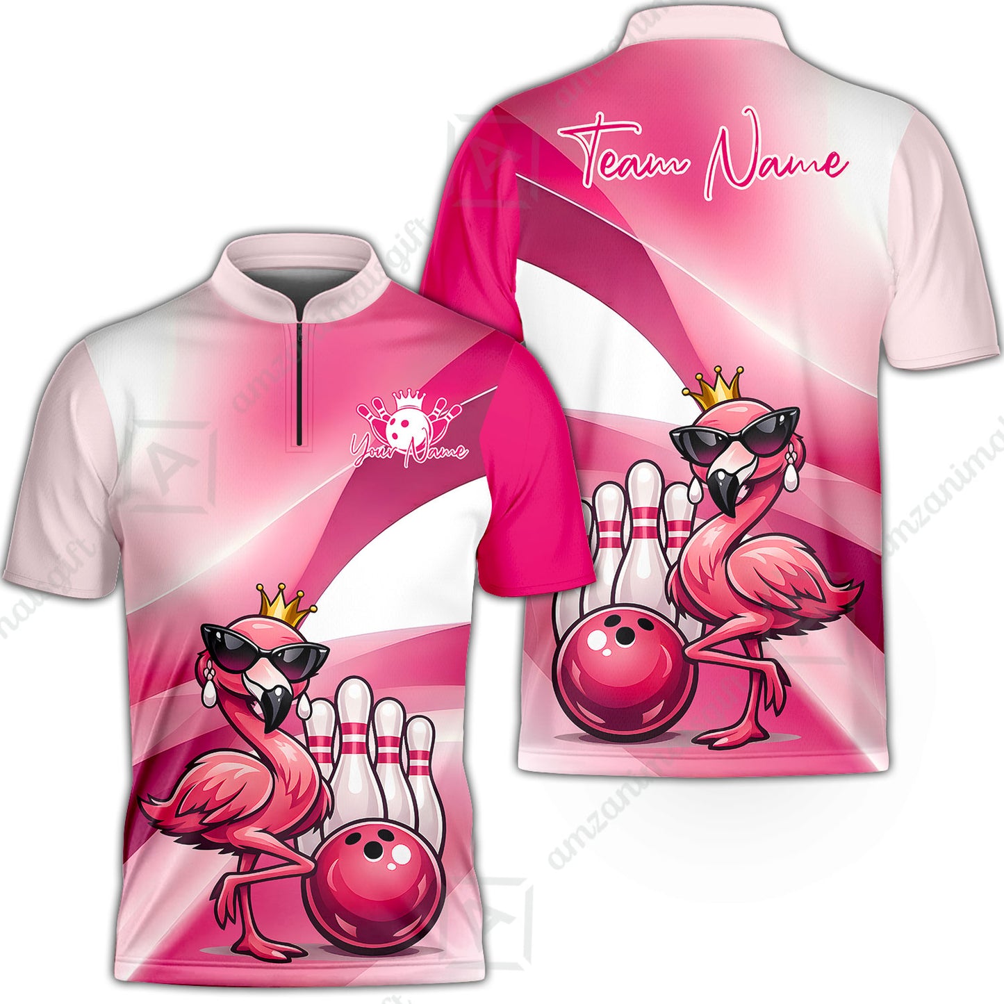 Custom Women Jersey Shirt, Pink Diva Flamingo Bowling, Custom Bowling Jersey Team Shirt For Players With Name & Team Name