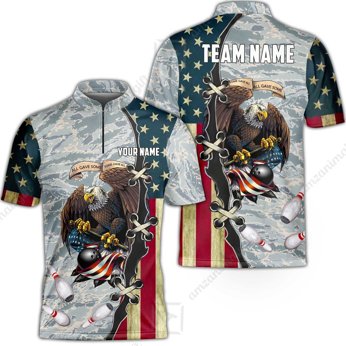 Custom Bowling Jersey Polo Shirt, All Gave Some Bowling, Personalized Name & Team Name