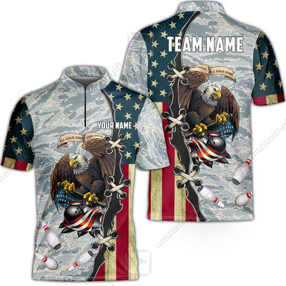 Custom Bowling Jersey Polo Shirt, All Gave Some Bowling, Personalized Name & Team Name