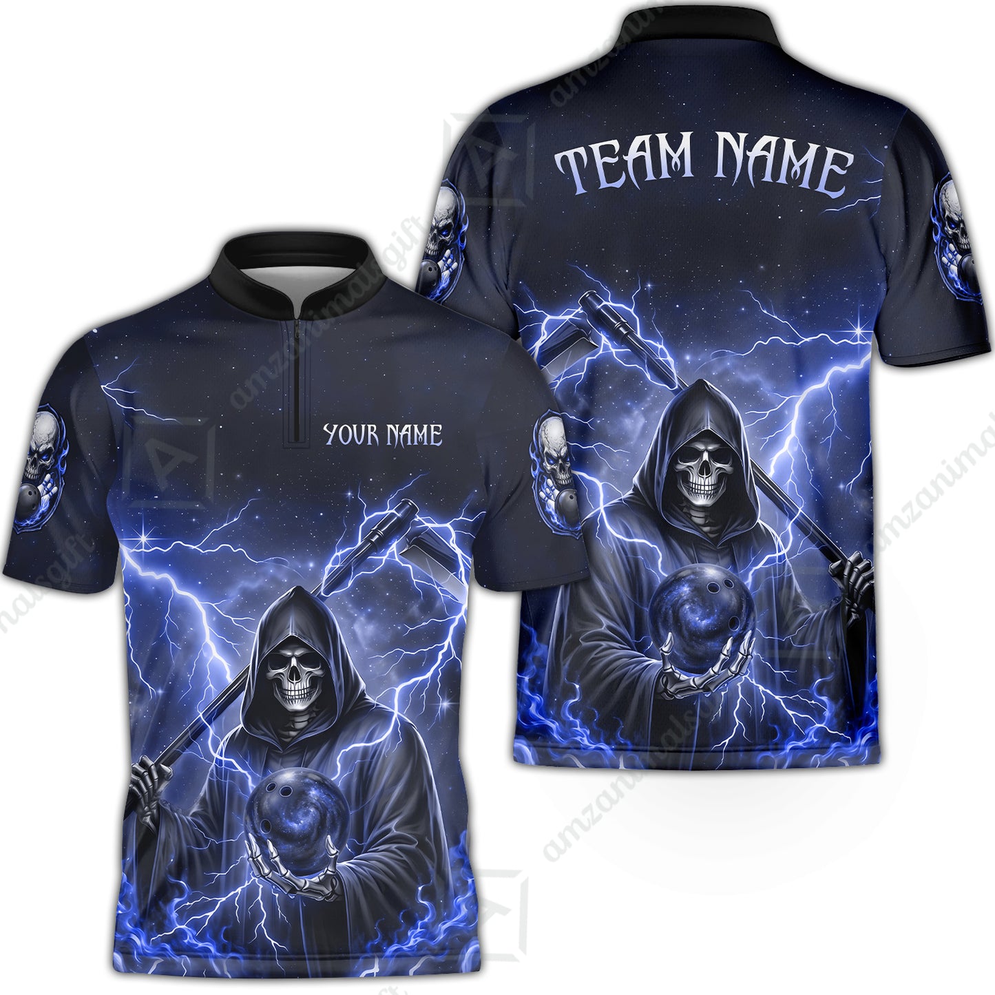 Custom Bowling Jersey Polo Shirt, Multiple Colors Death, Custom Bowling Jersey Team Shirt For Players With Name & Team Name