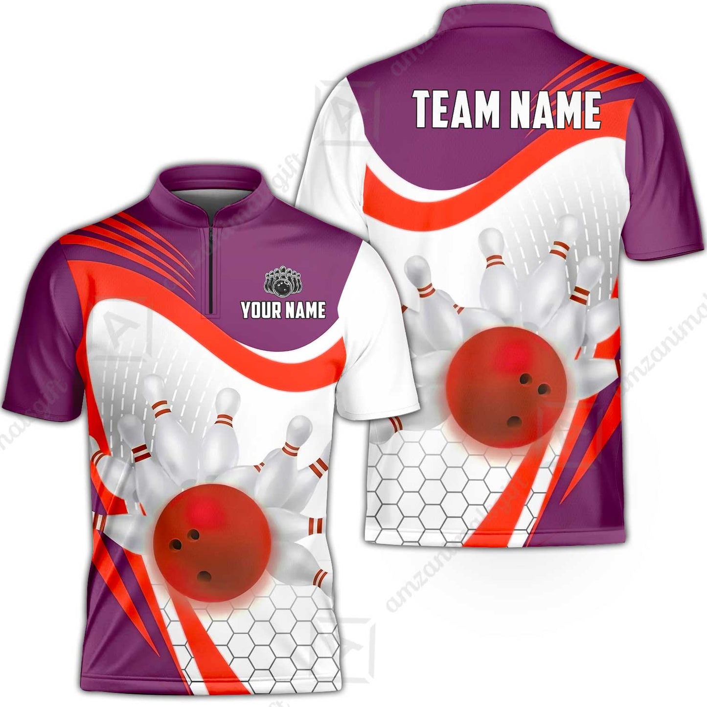 Custom Bowling Jersey Polo Shirt, Geometric Streamline & Fresh Mint, Custom Bowling Jersey Team Shirt For Players With Name & Team Name