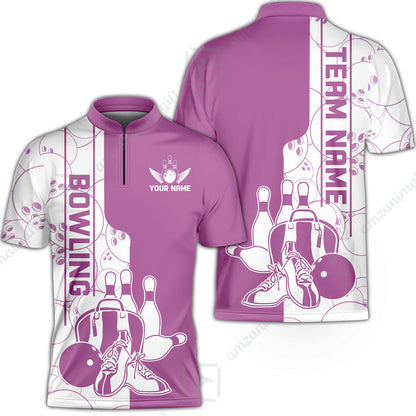 Custom Bowling Team Jersey Bowling Shoes Polo Shirts, Bowling Team Uniforms, Personalized Name And Team Name