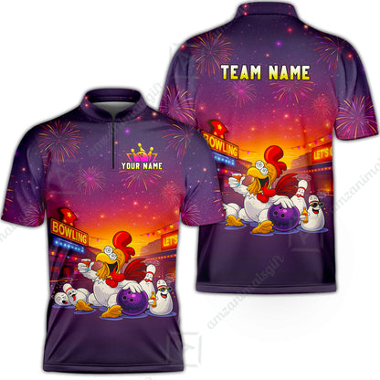 Custom The Tipsy Rooster Bowling Jersey Polo Shirt, Custom The Tipsy Rooster Bowling Jersey Team Shirt For Players With Name & Team Name
