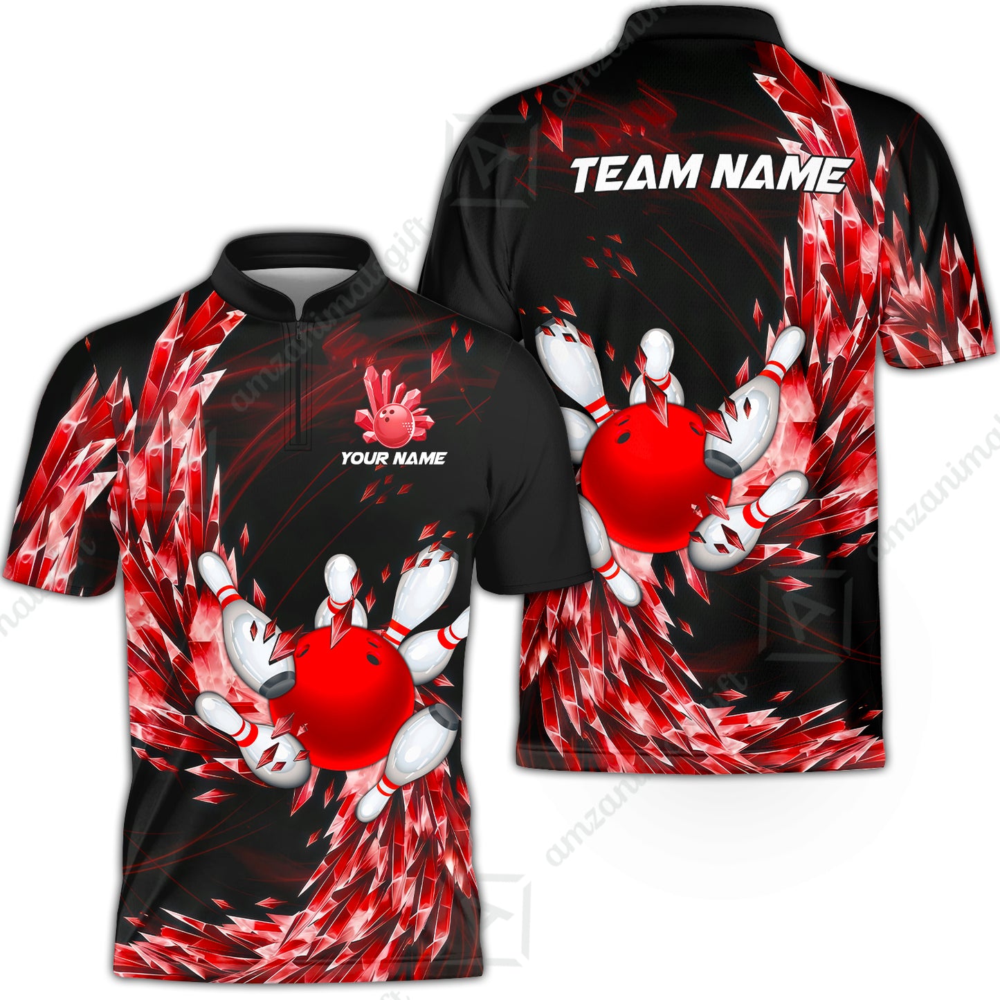 Custom Bowling Jersey Polo Shirt, Crystal Explosion Bowling Custom Bowling Jersey Team Shirt For Players With Name & Team Name