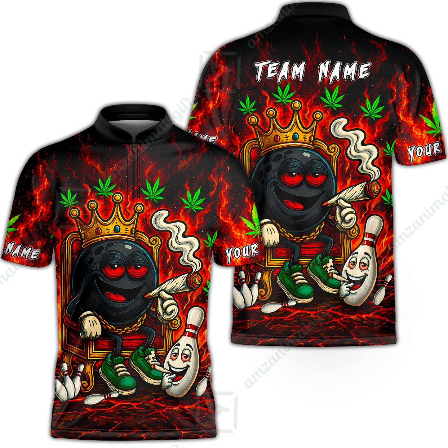 Custom Bowling Jersey Polo Shirt, Stoner Bowling, Personalize Name and Team Name
