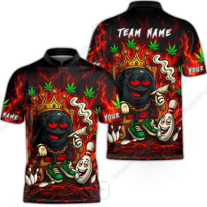 Custom Bowling Jersey Polo Shirt, Stoner Bowling, Personalize Name and Team Name