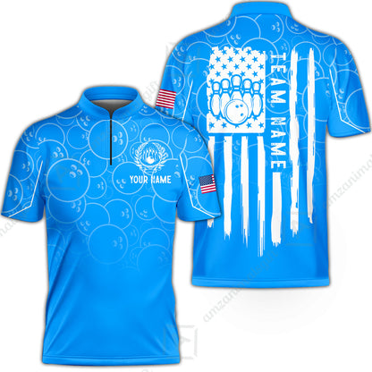 Custom Bowling Jersey Polo Shirt, Vibrant Kelly Ball Pattern Flag, Custom Bowling Jersey Team Shirt For Players With Name and Team Name