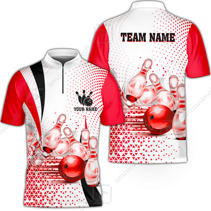 Custom Bowling Polo Shirt - Bowling Jerseys Team, Bowling uniforms, Custom Bowling Shirts With Personalized Name And Team Name - Gifts for Bowlers